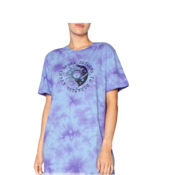 ZGY Denim Tee Dress Spark In Purple Tie Dye NWT - Picture 1 of 8
